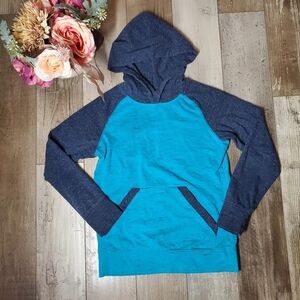 Wonder Nation Boys Size Small 6-7 Blue Hooded Pullover Top NWOT